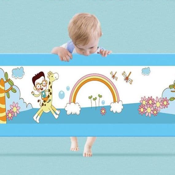 ベビーサークル 昇降式ベッドガード三面用メッシュ安全柵